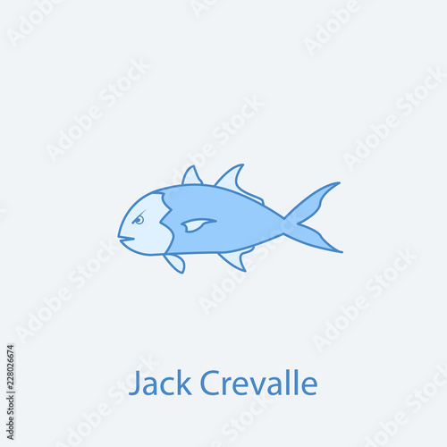 jack crevalle 2 colored line icon. Simple light and dark blue element illustration. jack crevalle concept outline symbol design from fish set