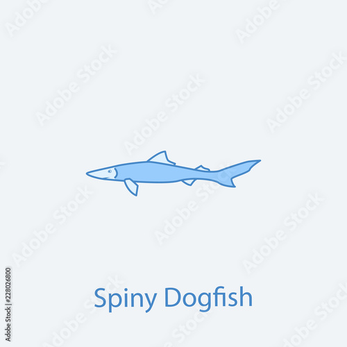 spiny dogfish 2 colored line icon. Simple light and dark blue element illustration. spiny dogfish concept outline symbol design from fish set