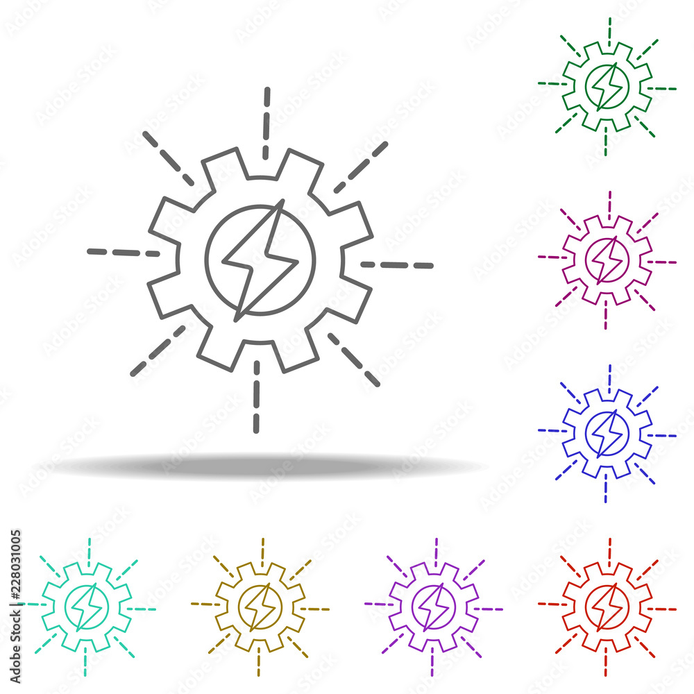 energy in gear outline icon. Elements of Ecology in multi color style icons. Simple icon for websites, web design, mobile app, info graphics energy in gear outline icon. Elements of Ecology in multi color style icons. Simple icon for websites, web design, mobile app, info graphics