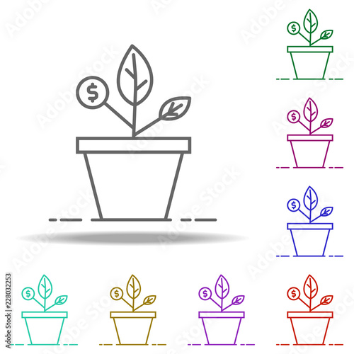 money tree outline icon. Elements of Banking   Finance in multi color style icons. Simple icon for websites  web design  mobile app  info graphics