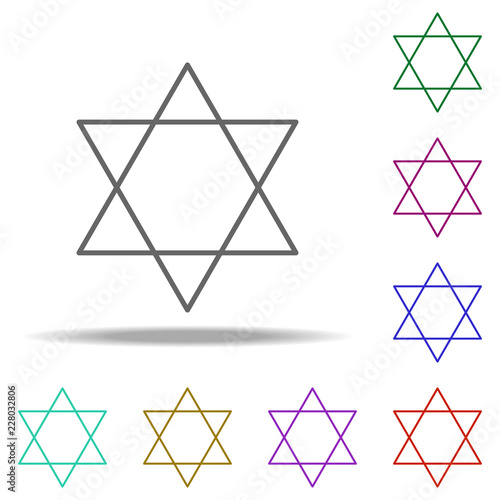 star of David outline icon. Elements of religion in multi color style icons. Simple icon for websites, web design, mobile app, info graphics