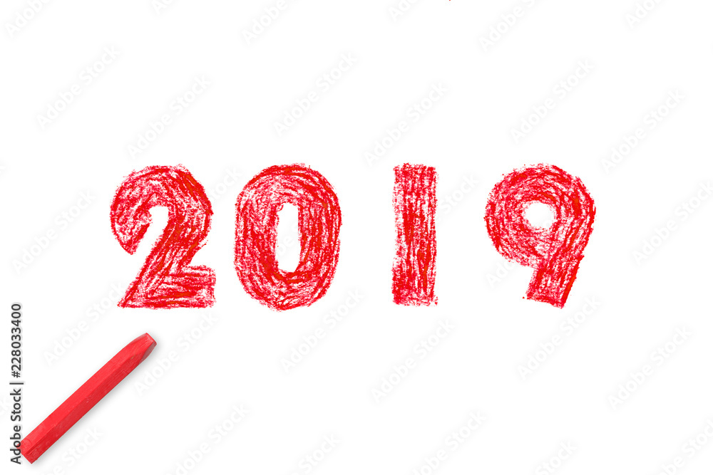 Fototapeta premium hand painting 2019 flat 