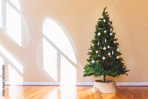 Decorated Christmas Tree in a large interior room