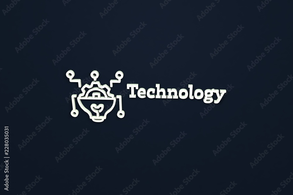 Technology 3D illustration on dark background Technology 3D illustration on dark background