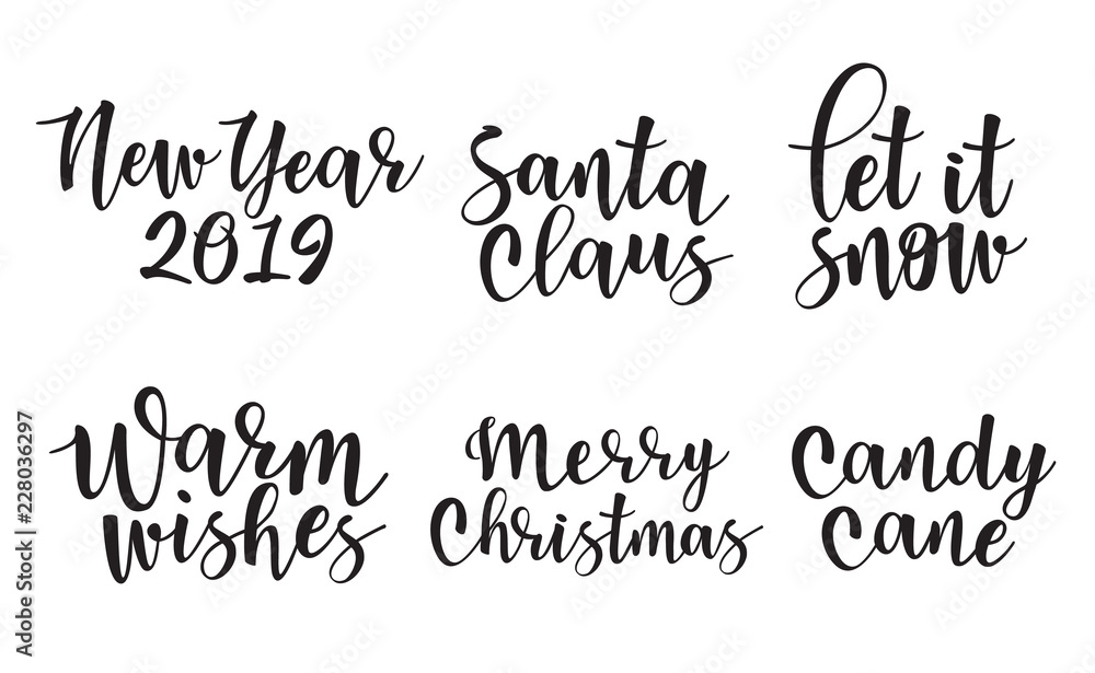 Lettering inscription to winter holiday design. 