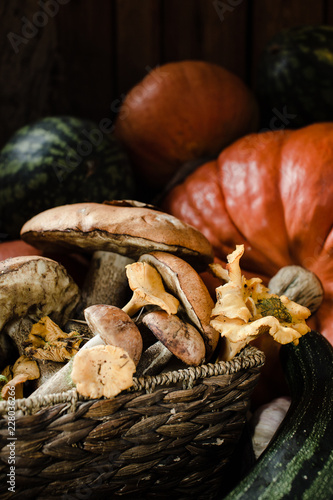 pumpkin mushroom and vegetables