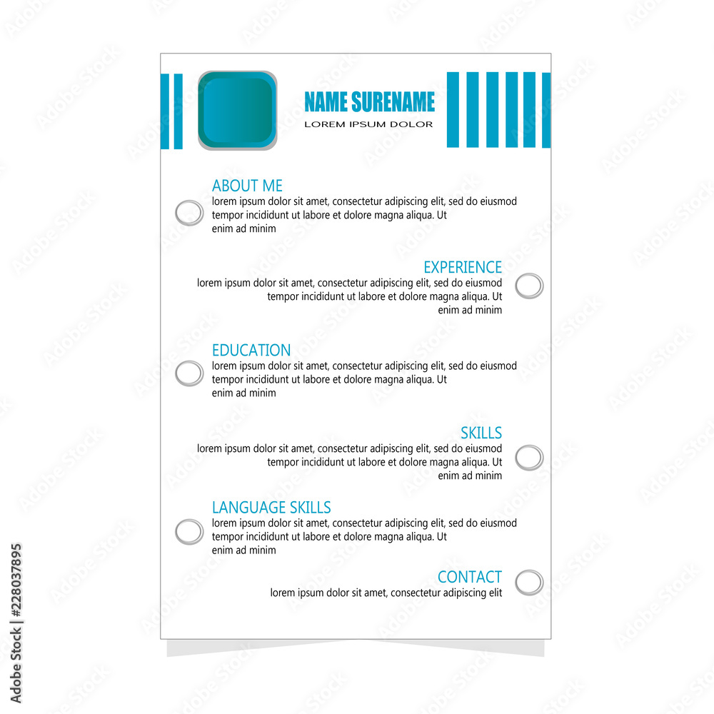 Obraz premium Cv resume designt template vector