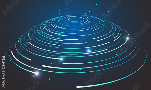 Abstract Earth composed of spiral lines, meaning Internet big data, internationalization, globalization, abstract technology background
