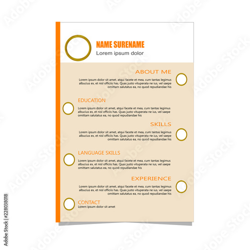 Cv resume designt template vector photo