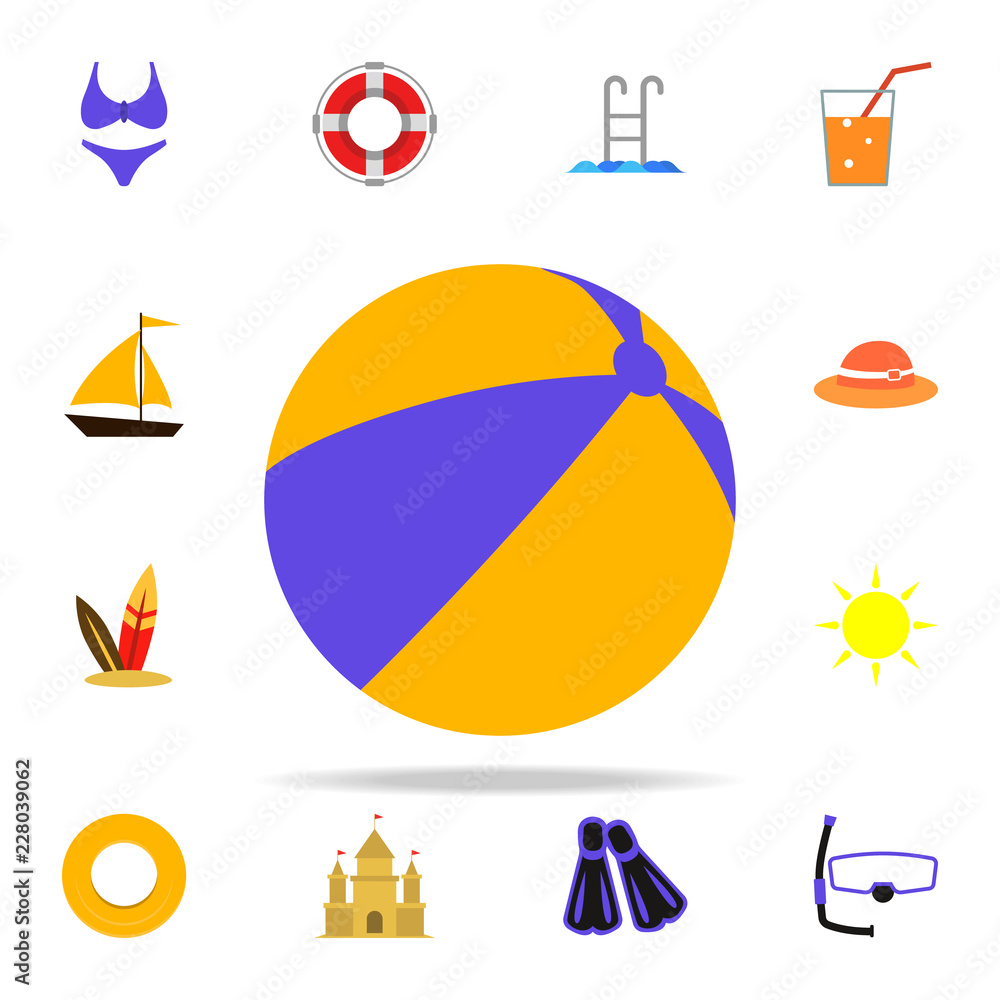 beach ball flat icon. Summer icons universal set for web and mobile