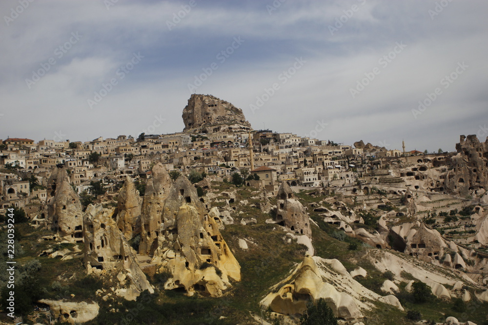 Uchisar castle in Goreme, Cappadocia, Turkey