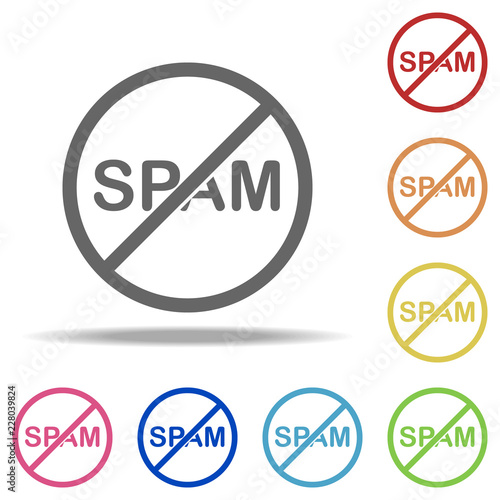 ban on spam icon. Elements of web in multi color style icons. Simple icon for websites, web design, mobile app, info graphics