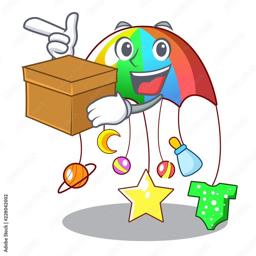 With box cartoon hanging toys with baby carousel Stock Vector | Adobe Stock