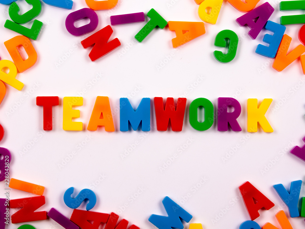Naklejka premium TEAMWORK in Buchstaben