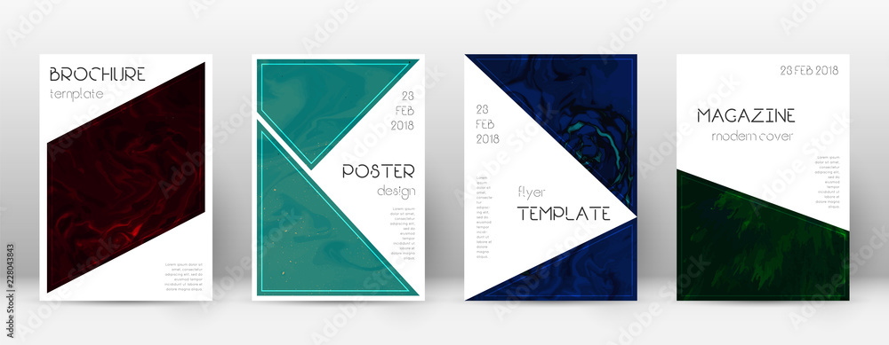 Abstract cover. Attractive design template. Suminagashi marble triangle poster. Attractive trendy ab