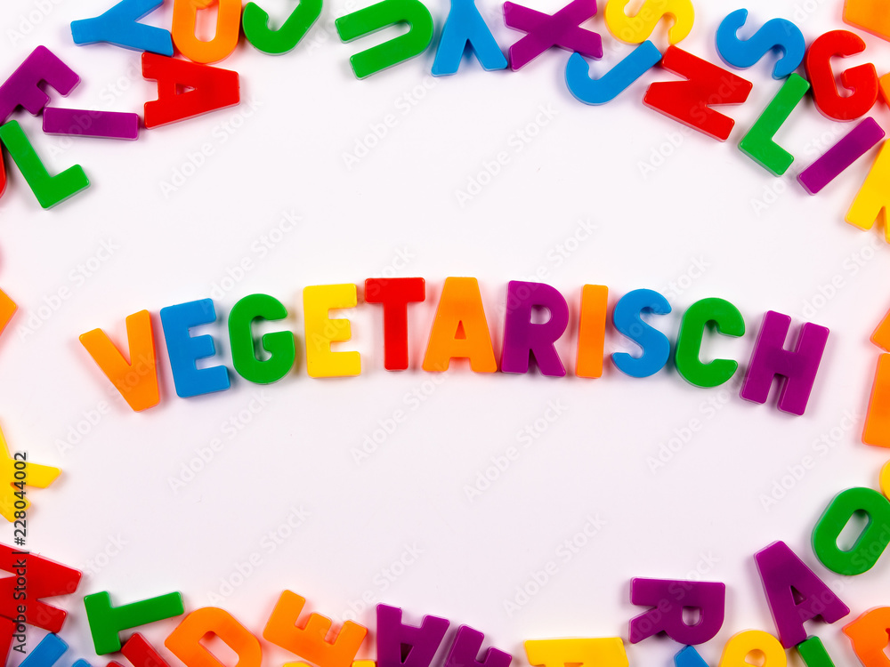 Naklejka premium VEGETARISCH in Buchstaben