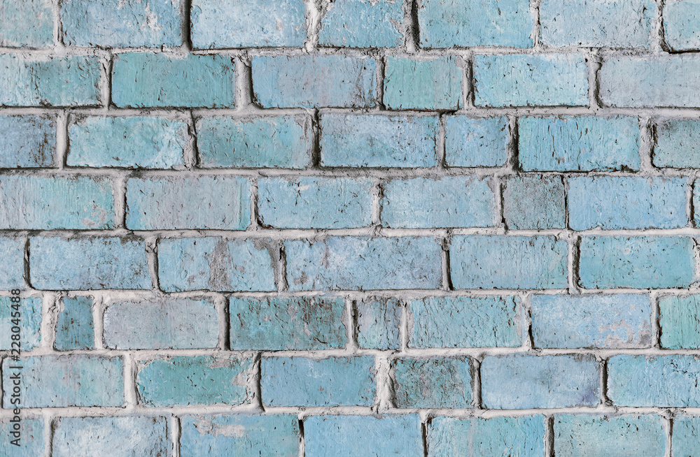 Obraz premium Blue textured brick wall background