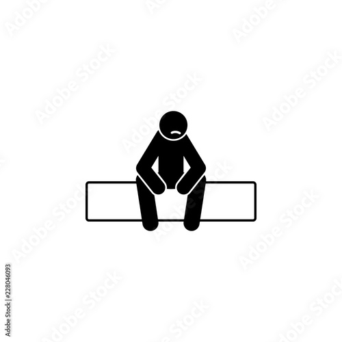 alone, lonely icon. Element of man negative character icon for mobile concept and web apps. Detailed alone, lonely icon can be used for web and mobile