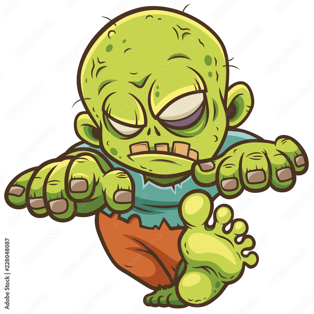 Obraz premium Vector illustration of Cartoon Zombie