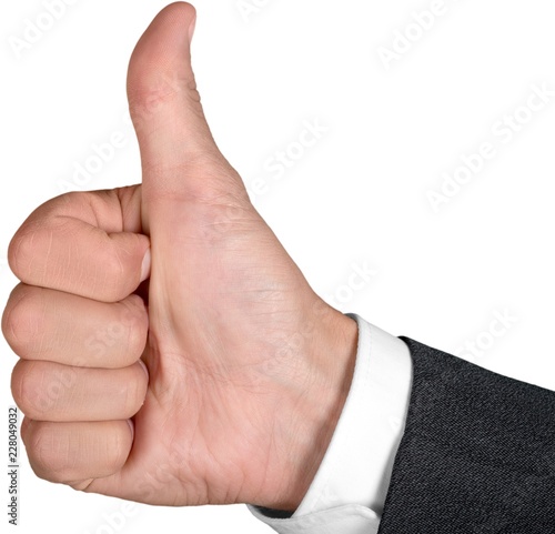 Portrait of a Businessman Hand Showing Thumbs Up