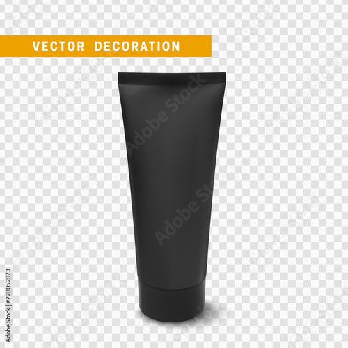 Cream or lotion tube, isolated Mock Up template. Realistic Packaging for Cosmetics. Vector object on transparent background