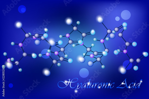 Vector infographics scientific abstract background. Hyaluronic Acid