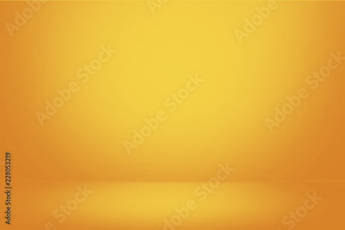 Yellow gradient wall and empty studio room background