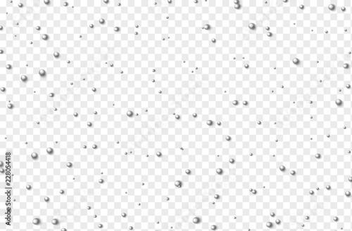 Shape 3D ball beads color silver and white on transparent background.