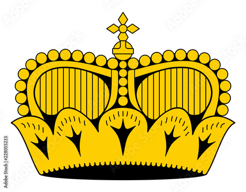 Liechtenstein princely hat (crown) as it appears on national flag. Correct proportions 4:3