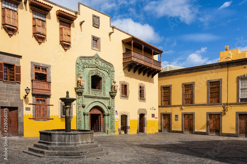 View of the main facade of the house of Cristobal Colon in Las Palmas de Gran Canaria, Spain photo