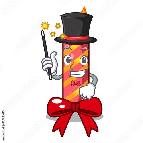 Magician decorative christmas candles isolated on mascot