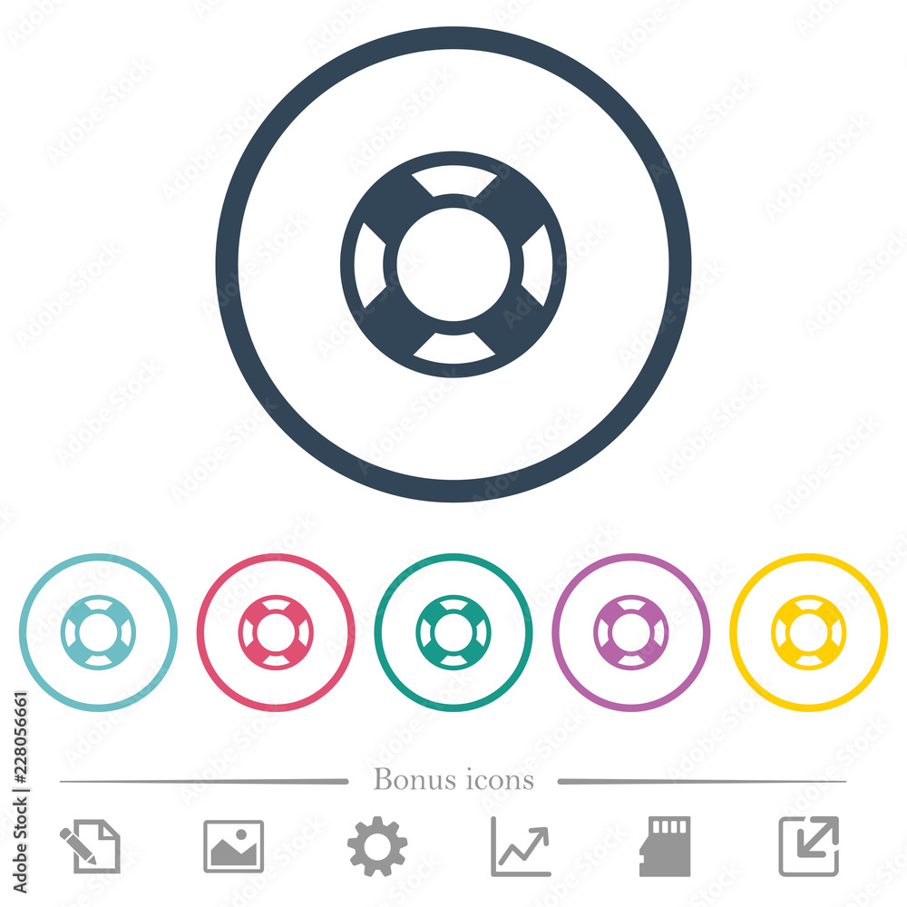 Lifesaver flat color icons in round outlines Lifesaver flat color icons in round outlines