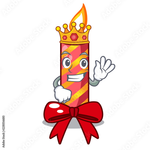 King decorative christmas candles isolated on mascot