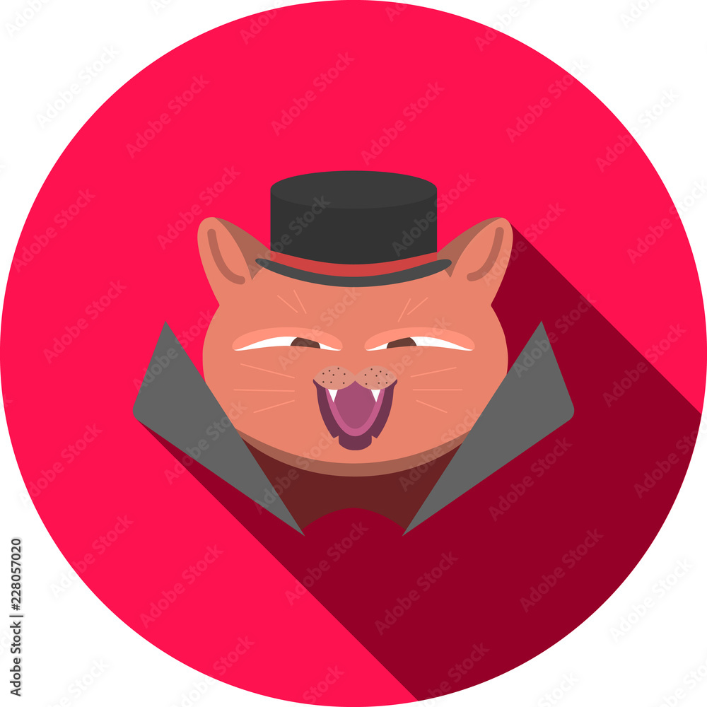 Icon cat for Halloween in the style of flat. Icon cat for Halloween in the style of flat.