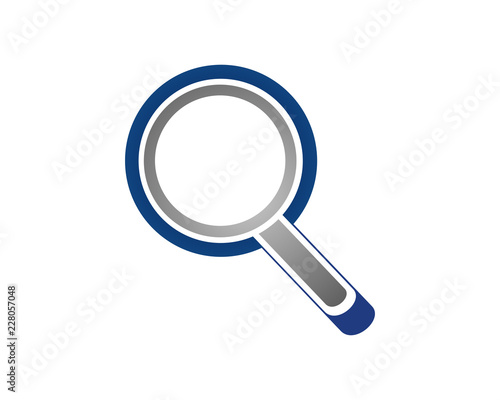 magnifying glass tech logo icon template