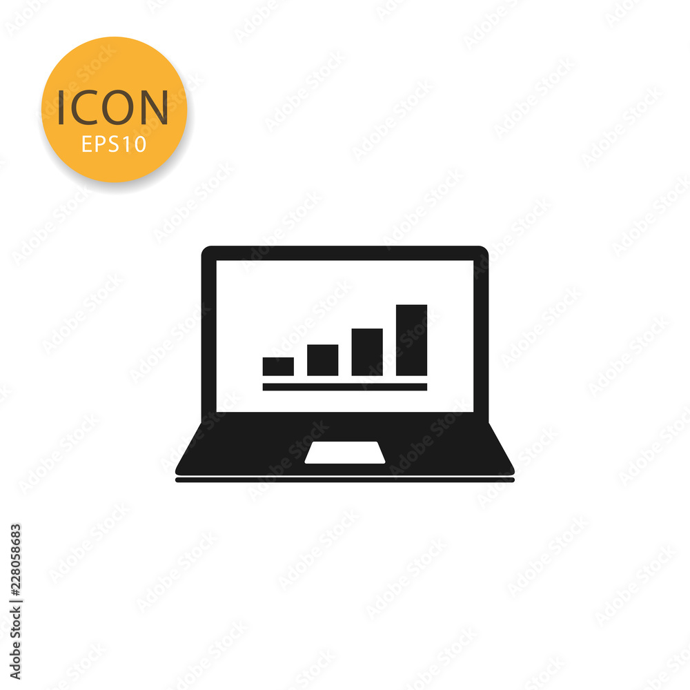 Laptop icon isolated flat style. Laptop icon isolated flat style.