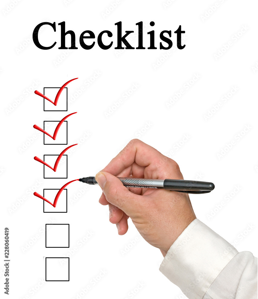 Man filling Check list Man filling Check list