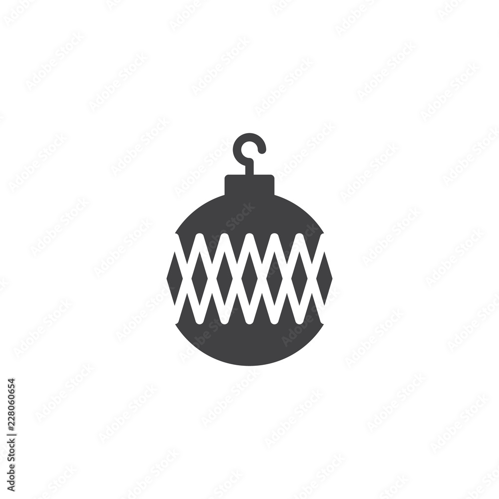 Fototapeta premium Bauble, decoration, garland vector icon. filled flat sign for mobile concept and web design. Christmas ball simple solid icon. Symbol, logo illustration. Pixel perfect vector graphics