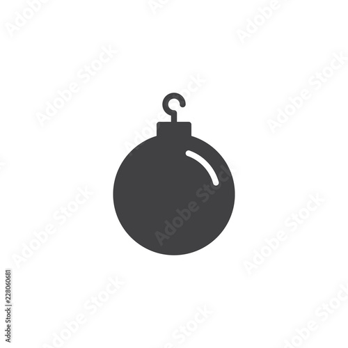 Bauble vector icon. filled flat sign for mobile concept and web design. Christmas ball simple solid icon. Symbol, logo illustration. Pixel perfect vector graphics