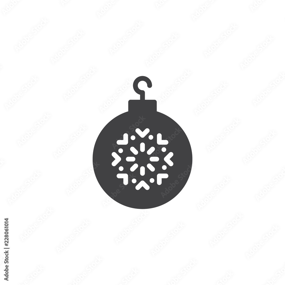 Fototapeta premium Xmas bauble vector icon. filled flat sign for mobile concept and web design. Christmas ball simple solid icon. Symbol, logo illustration. Pixel perfect vector graphics