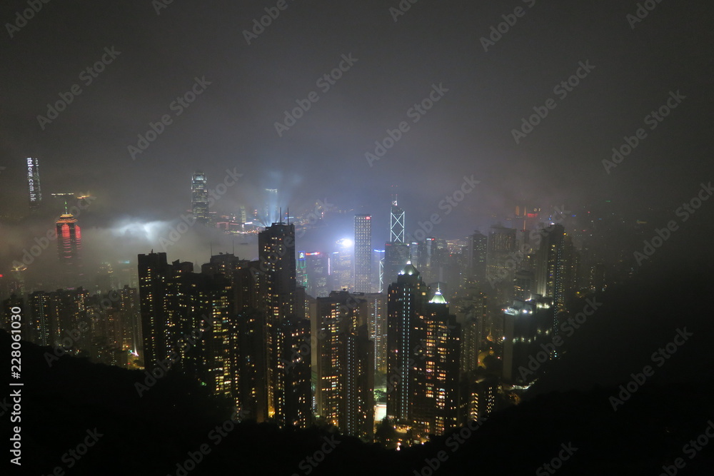 Obraz premium 香港 ビクトリアピーク 夜景 