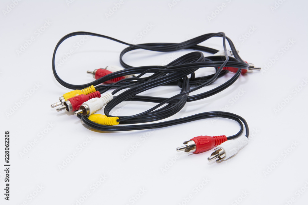 Multicolored computer cable isolated on white background Multicolored computer cable isolated on white background