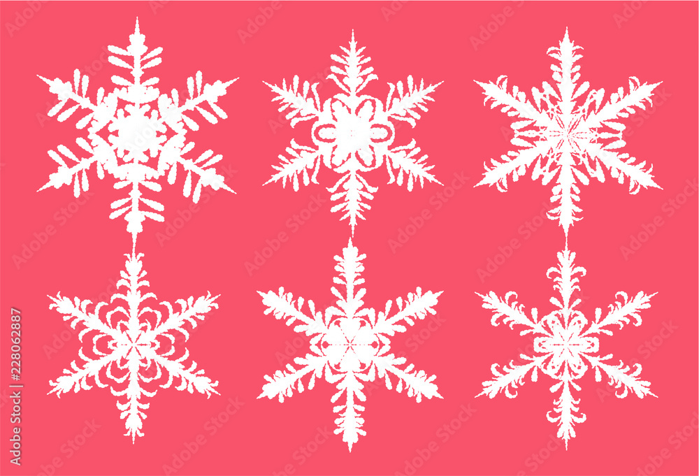 White snowflakes set White snowflakes set