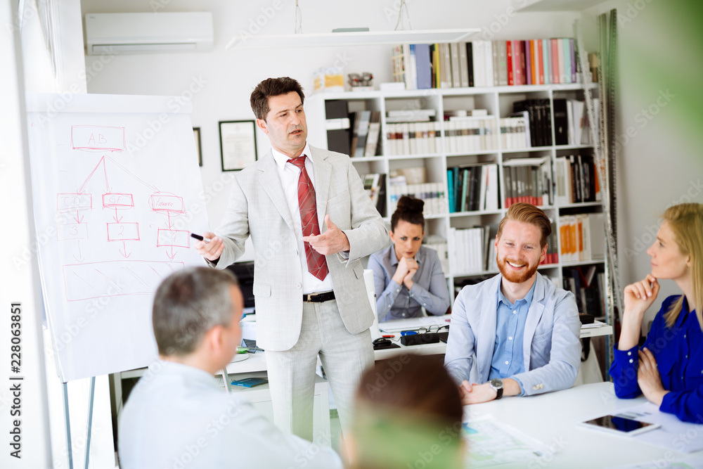 Fototapeta premium Presentation and training in business office