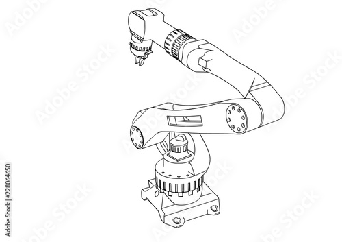 sketch robotic arm  vector