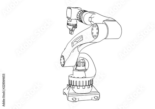 sketch robotic arm  vector