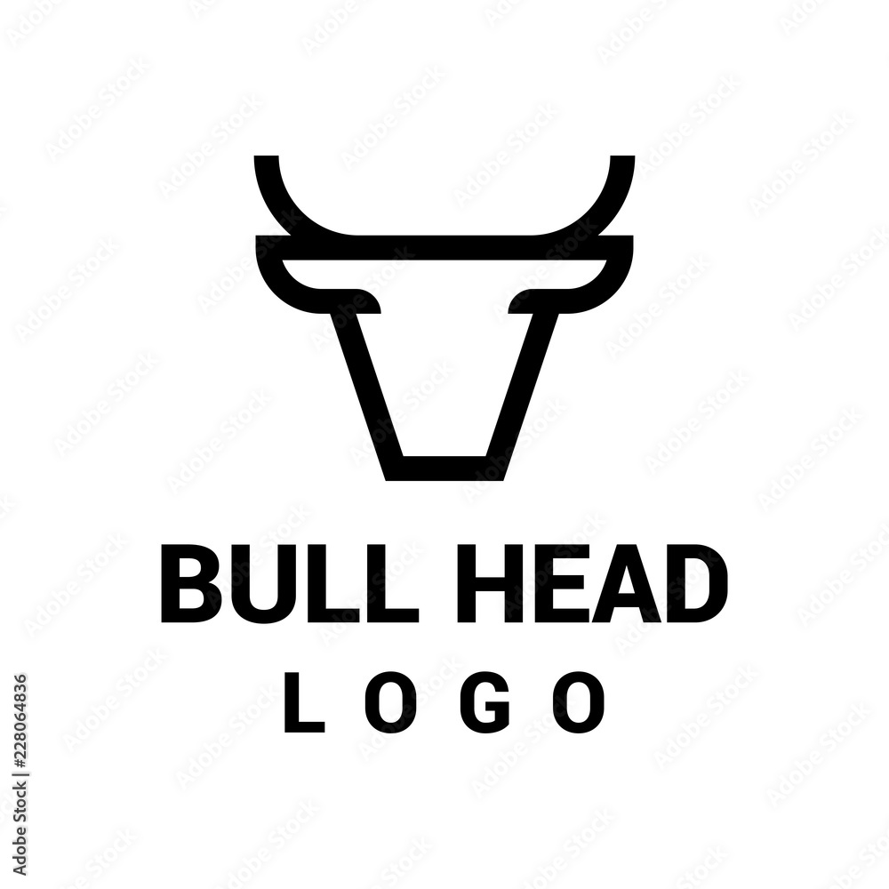 bull head logo line art company graphic design vector download