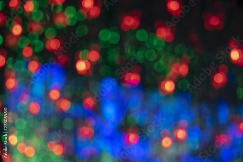 Defocused Disco Lights Bokeh, Christmas celebrations