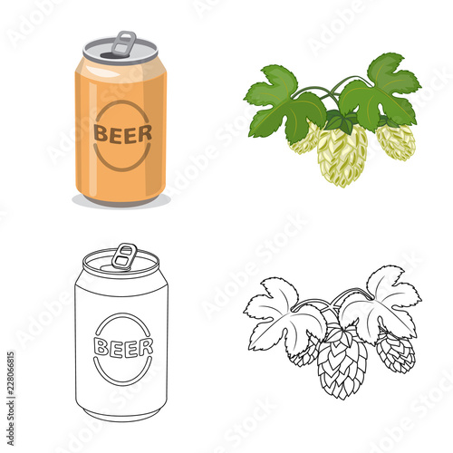 Vector illustration of pub and bar sign. Collection of pub and interior vector icon for stock.