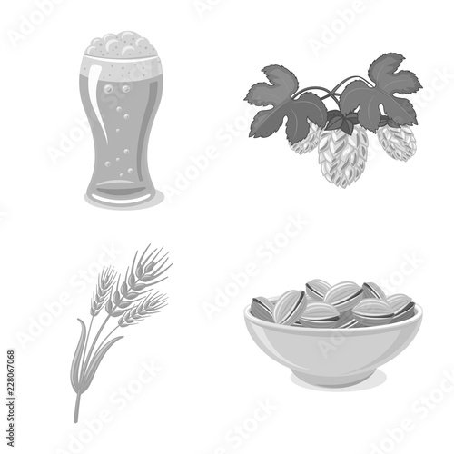 Vector design of pub and bar symbol. Set of pub and interior stock vector illustration.